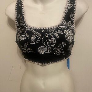 Cupshe bikini top size L black and white